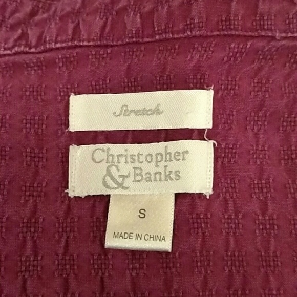 Fuchsia/wine colored blazer. Christopher & Banks - Picture 5 of 6
